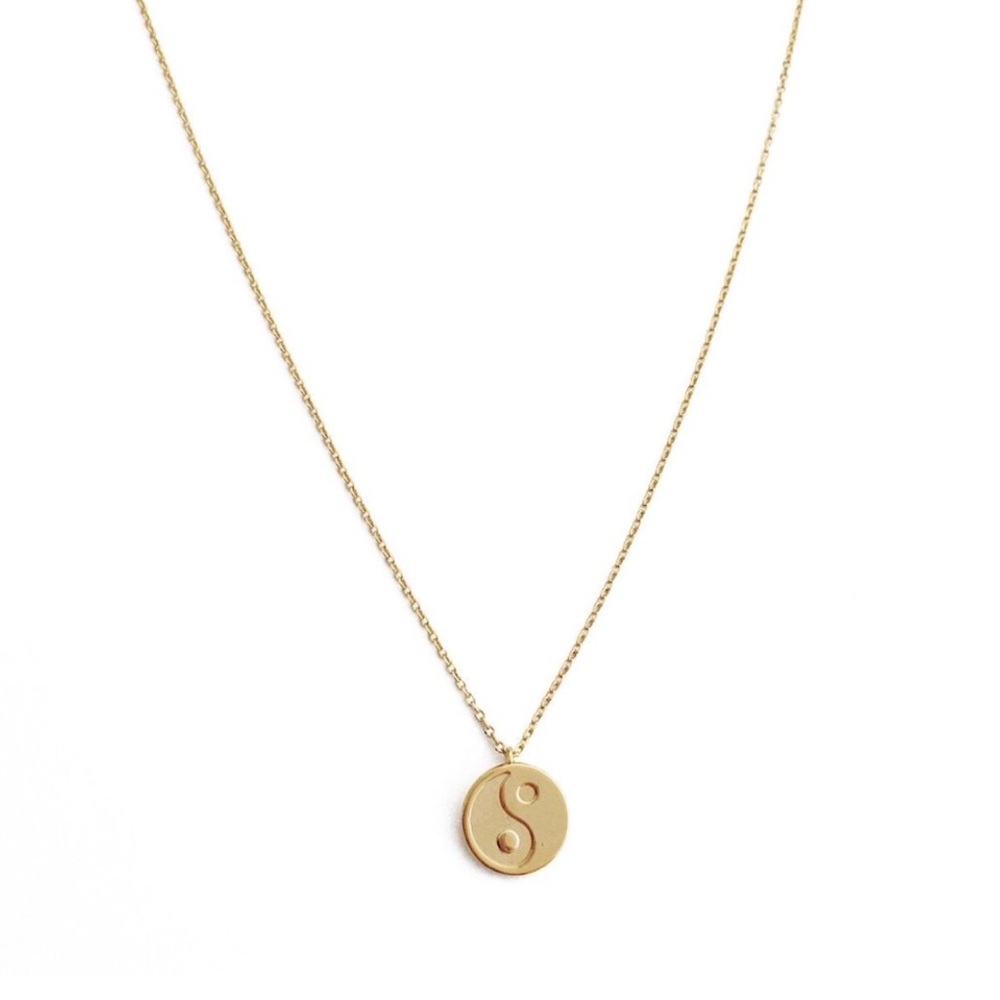 24K gold plated yin yang necklace